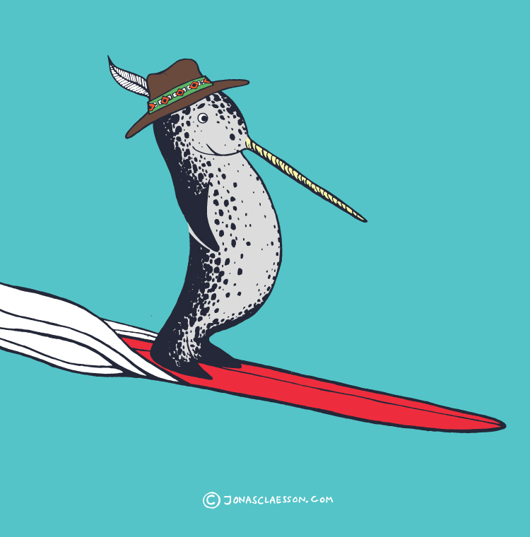 "N-Narwal" (a piece from Jonas's dream of getting his Surfing Animal ABC book published).
